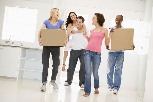 Office removals team planning a business move in central London