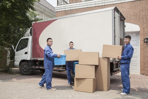 Checklist and packed office items prepared for a London office relocation