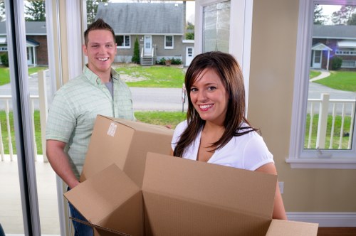 Removal team preparing a home move in London