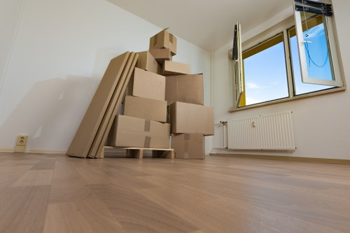 Moving truck service for London homes on a city street