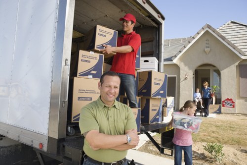 Man with a van loading moving boxes for local transport