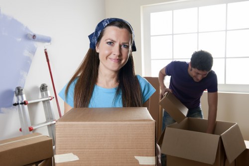 Office removal and commercial relocation scene in London