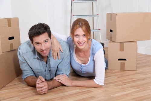 House move in London with stairs, narrow access, and protective handling