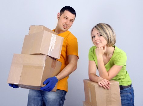 Local removal company handling a flat move in a London street