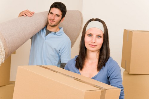 Furniture and boxes loaded for a London man and van move