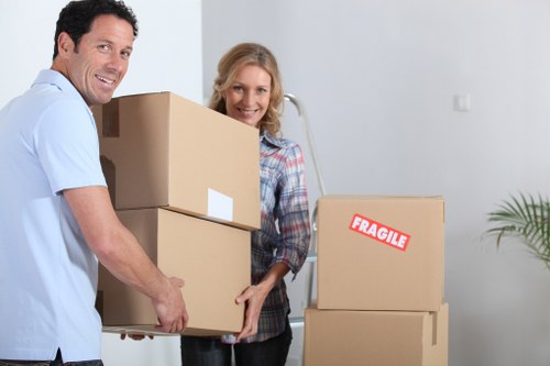 Man with a van moving furniture with care